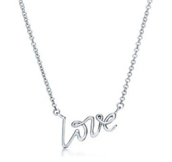 Collar Tiffany Love Script Liso Plata