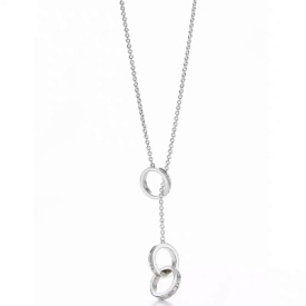 Collar Tiffany Argollas Entrelazadas Pavé y Liso