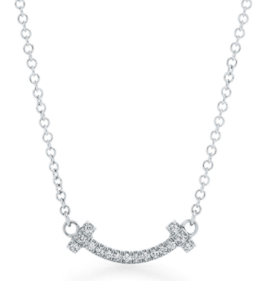 [TXL-27] Collar Tiffany T Smile Mini Pavé Tono Plateado