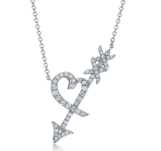 Collar Tiffany Corazón y Flecha XO Pavé Plata