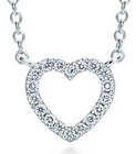 Collar Tiffany Corazón Contorno Pavé