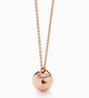 Collar Tiffany Esfera Colgante Oro Rosa