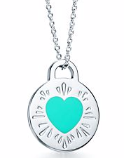 [TIFN194] Collar Tiffany medalla candado sol corazón turquesa