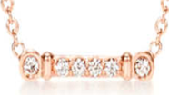 Collar Tiffany Barra Circonias Bisel Oro Rosa