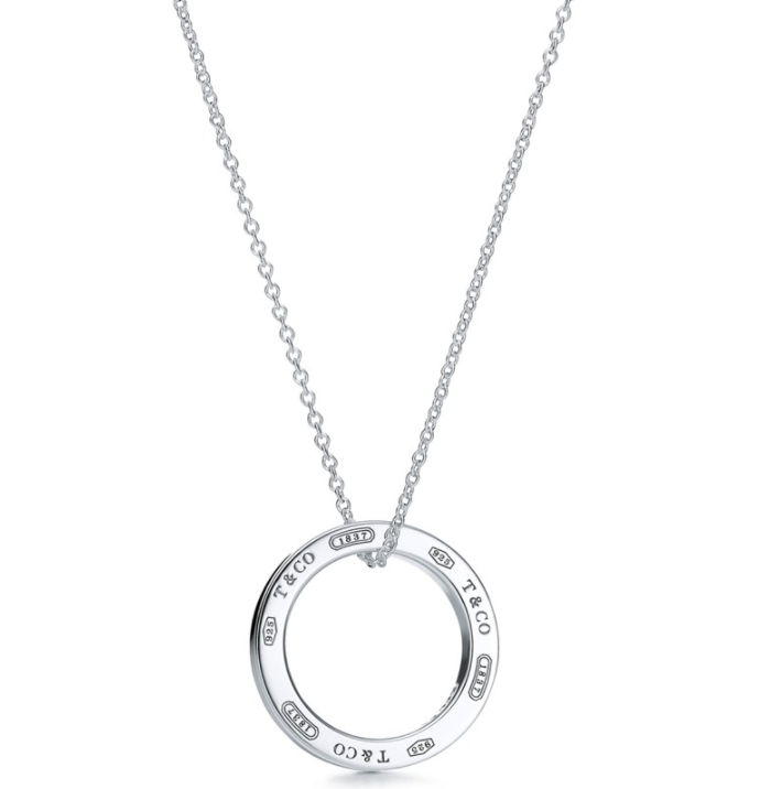 Collar aro doble grabado T&CO 1837 plata