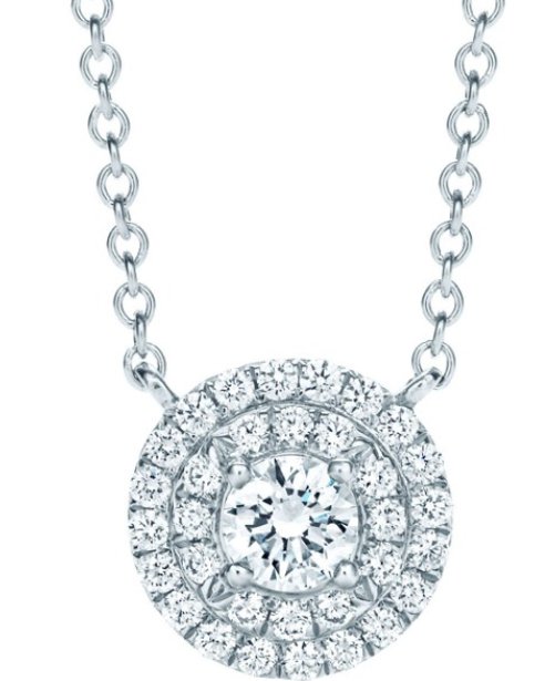 Collar halo doble circonia grande plata