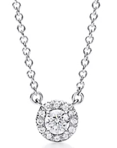 Collar halo sencillo circonia mini plata