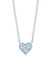 Collar corazón tres circonias celestes plata