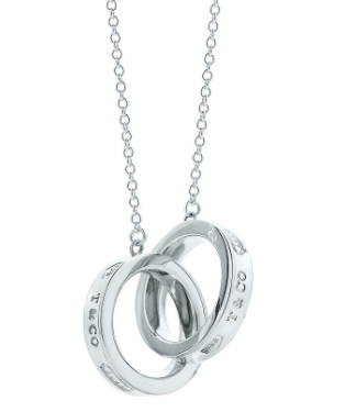 Collar Tiffany dos aros entrelazados plata 925