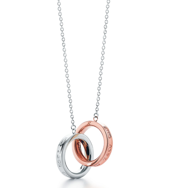 Collar Tiffany aros entrelazados bicolor oro rosa