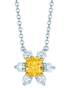 Collar Tiffany flor mini piedra ámbar