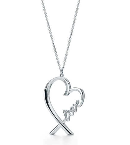 Collar Tiffany corazón abierto love plata