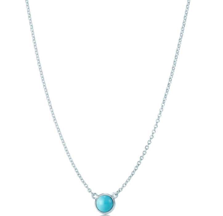 Collar piedra turquesa bisel plata 925