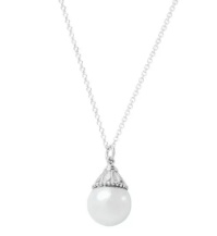 Collar perla capuchón calado plata 925