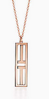 Collar dije rectangular vertical línea central tono rosado