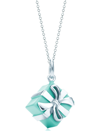 Collar Tiffany Caja Regalo Azul Moño Blanco