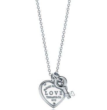 [TIFN159] Collar Tiffany corazón LOVE con llave colgante