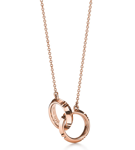 Collar Aros Entrelazados Oro Rosa