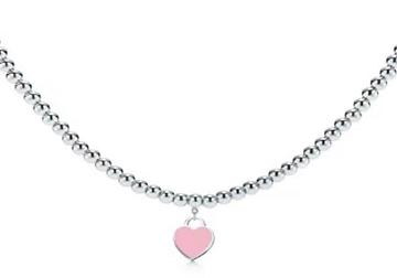 Collar Tiffany Return to Tiffany Cadena de Bolitas Corazón Rosa
