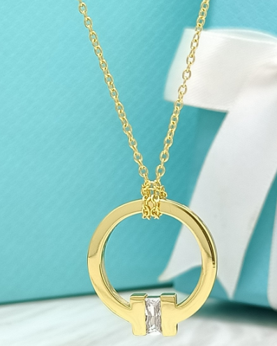 Collar Tiffany T Aro Liso Oro Amarillo