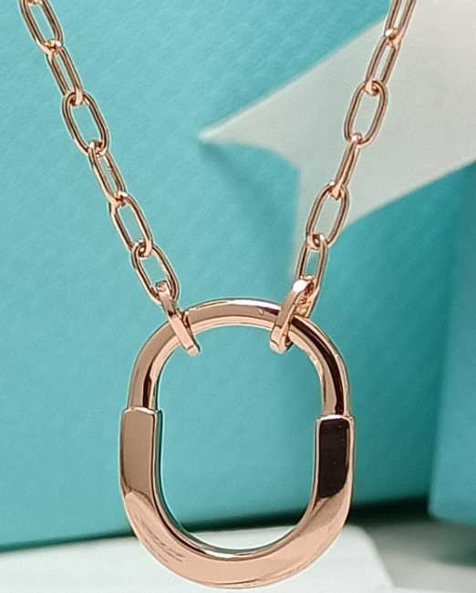 [N0347-2] Collar Tiffany Lock Liso Oro Rosa