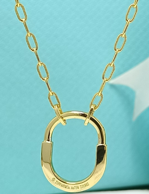 [N0347-3] Collar Tiffany Lock Liso Oro Amarillo