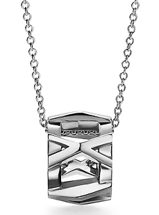 [N0348-1] Collar Tiffany T Hexágono Facetado Plata