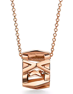 Collar Tiffany dije cubo facetado oro rosa