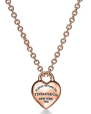[N0349-2] Collar Return to Tiffany corazón liso oro rosa