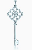 [N0002-1] Charm llave Tiffany Keys flor mini plateada