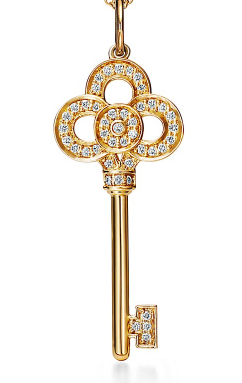 Charm llave Tiffany Keys trébol dorada