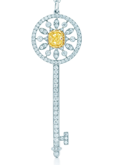 [N0007] Charm llave medallón Tiffany Keys dorado