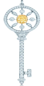 [N0014] Charm llave flor dorada Tiffany Keys