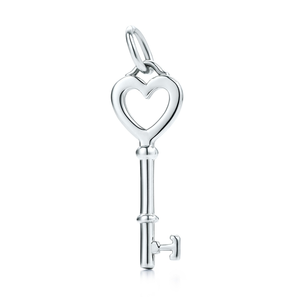 [N0022] Charm llave corazón liso Tiffany Keys