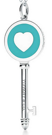 [N0123-1] Llave Tiffany corazón esmalte turquesa