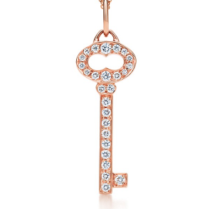 [N0126-2] Llave Tiffany corona pavé oro rosa