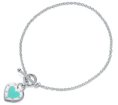 Brazalete Return to Tiffany cadena fina corazón turquesa