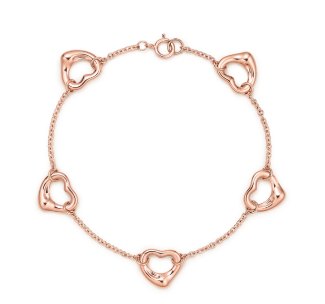 Brazalete Tiffany Elsa Peretti Corazones Abiertos Oro Rosa