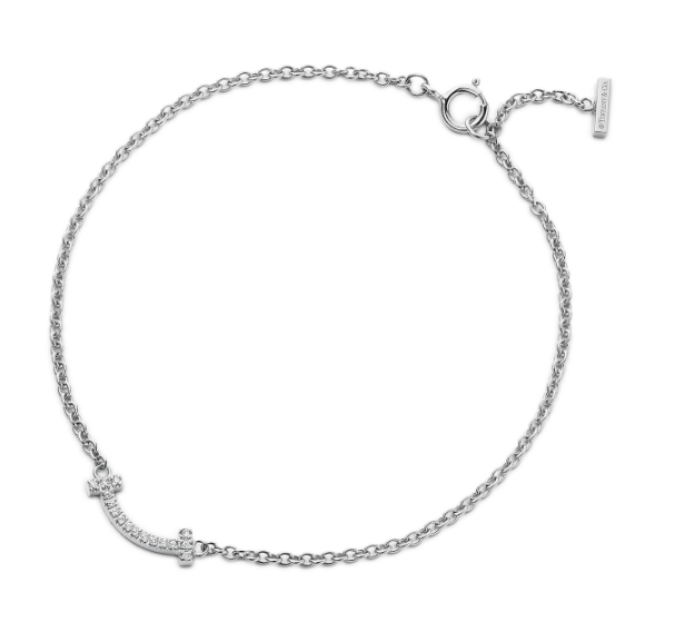 [H0063-1] Brazalete Tiffany T Smile Mini Pavé Plata 925