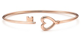 [B0041-1] Brazalete Tiffany Keys llave y corazón oro rosa