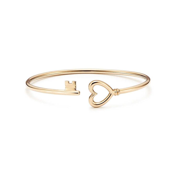 [TIFB133] Brazalete Rígido Tiffany Keys Llave Corazón Dorado