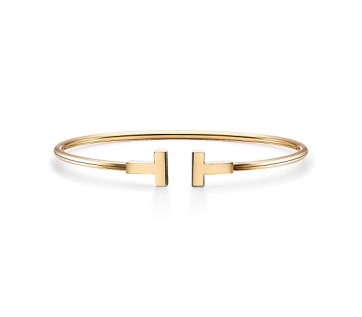 [TBRG-3] Brazalete rígido Tiffany T doble dorado