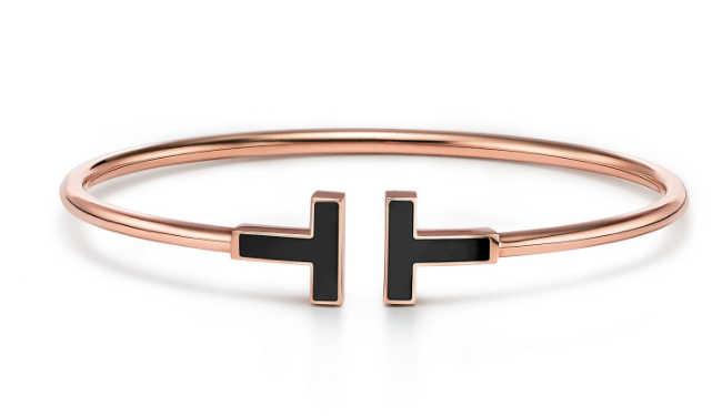 [TIFB085] Brazalete Tiffany T Wire oro rosa negro