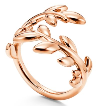 Anillo Tiffany Ramas de Olivo Oro Rosa Abierto