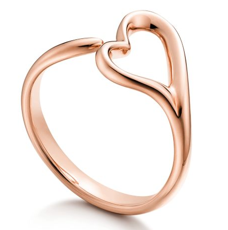 [TJZ-117] Anillo Tiffany Elsa Peretti Open Heart Oro Rosa