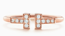 [TJZ-30] Anillo Tiffany T Wire Pavé Oro Rosa