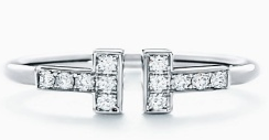 [TJZ-31] Anillo Tiffany T Wire Pavé Plateado