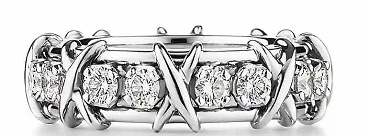 Anillo Tiffany eternity plateado X y circonias en canal