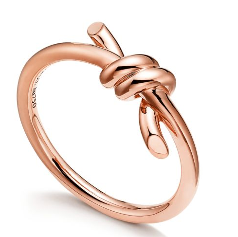 [TJZ-90] Anillo Tiffany Knot Nudo Liso Oro Rosa