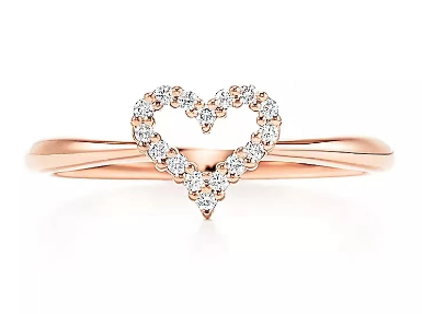 [TJZ-96] Anillo Corazón Abierto Pavé Oro Rosa